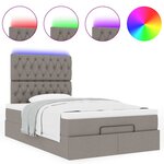VidaXL Cadre de lit ottoman avec matelas taupe 120x190 cm tissu