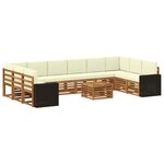 vidaXL Ensemble de canapés d'extérieur 11 pc Naturel et Crème