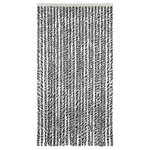 vidaXL Rideau anti-mouches gris et noir et blanc 100x220 cm chenille