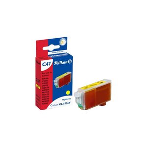 C47 cartouche jet d'encre compatible avec oem cli-526y 4543b001 jaune pelikan printing