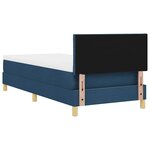 vidaXL Lit à ressorts avec coussin Bleu 90 x 190 cm tissu