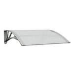 vidaXL Auvent de porte gris et transparent 80 x 75 cm en polycarbonate