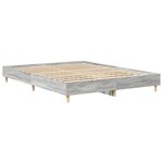 vidaXL Cadre de lit sans matelas sonoma gris 150x200 cm