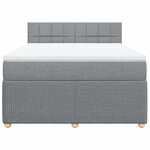 vidaXL Sommier à lattes de lit avec matelas Gris clair 140x190cm Tissu