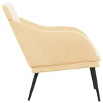 vidaXL Banc Crème 110x76x80 cm Velours