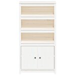 vidaXL Buffet haut Blanc 80x35x154 cm Bois massif de pin