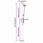 vidaXL Douche solaire extérieure Noir 217 cm PVC  aluminium