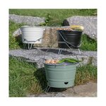 Barbecue à charbon portable Ø 27 cm  grille acier chromé - Hauteur 24 cm - Pieds pliables  poignées