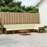 vidaXL Ensemble de canapés d'extérieur 7 Pièces Naturel et Crème