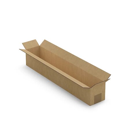 Caisse carton longue simple cannelure à grande ouverture raja 60x10x10 cm (lot de 10)