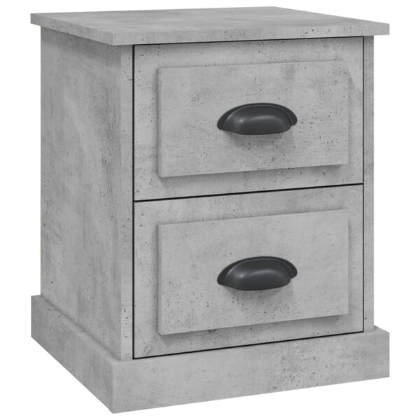 vidaXL Table de chevet gris béton 39x39x47 5 cm bois d'ingénierie