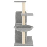 vidaXL Arbre à chat avec griffoirs en sisal Gris clair 83 cm