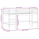 vidaXL Lit mezzanine enfants échelle blanc 90x200 cm bois pin massif