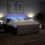vidaXL Sommier à lattes de lit avec matelas Taupe 180x200 cm Tissu