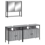 vidaXL Ensemble de meubles de salle de bain 3 Pièces Sonoma gris