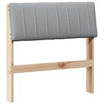vidaXL Tête de lit capitonnée Gris clair 75 cm Pin massif