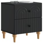 vidaXL Cabinet de chevet avec tiroir 2 Pièces Noir 43 x 34 5 x 48 cm