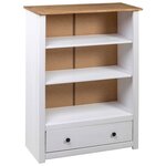 Vidaxl bibliothèque blanc 80x35x110 cm pin massif assortiment panama