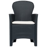 vidaXL Ensemble de bistro 3 Pièces Plastique Anthracite Aspect de rotin
