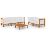vidaXL Salon de jardin 6 Pièces avec coussins Bois d'acacia solide
