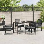 vidaXL Ensemble de salle à manger pour jardin 5 Pièces Noir Poly rotin