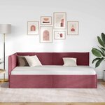 vidaXL Cadre de lit d'angle Rouge bordeaux 80 x 200 cm tissu