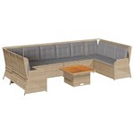vidaXL Salon de jardin avec coussins 7 Pièces beige résine tressée