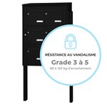 Bloc collectif Leabox  2x3  grade 3  simple face  Extérieur  sur pieds à sceller  Noir 9005 finition brillante