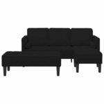 vidaXL Ensemble de Canapés 2 Pièces Noir 173 x 131 x 67 cm Velours