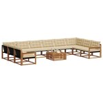 vidaXL Ensemble de canapés d'extérieur 11 Pièces Naturel et Beige