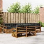 vidaXL Ensemble de canapés d'extérieur 7 Pièces Naturel et Anthracite
