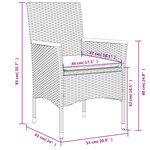 vidaXL Ensemble à manger de jardin et coussins 5 Pièces gris rotin verre
