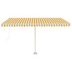 vidaXL Auvent manuel rétractable sur pied 450x350 cm Jaune/Blanc