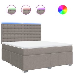 vidaXL Sommier à lattes de lit avec matelas Taupe 180x200 cm Tissu