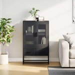 vidaXL Buffet haut noir 68x39x111 5 cm acier