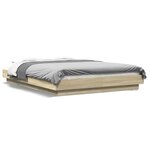 vidaXL Cadre de lit avec lumières LED chêne sonoma 120x190 cm
