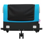 vidaXL Remorque de vélo noir et bleu 45 kg fer