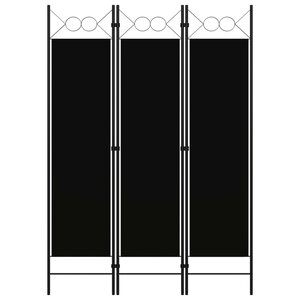 vidaXL Cloison de séparation 3 panneaux Noir 120x180 cm