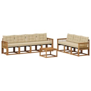 vidaXL Ensemble de canapés d'extérieur 8 Pièces Naturel et Beige