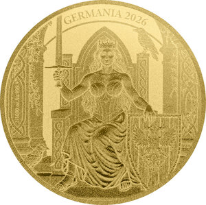 Monnaie GERMANIA Queen on the Throne 1/1000 Oz Or 1 Mark Germania 2026