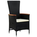 vidaXL Mobilier de salle à manger de jardin avec coussins 7 Pièces Noir