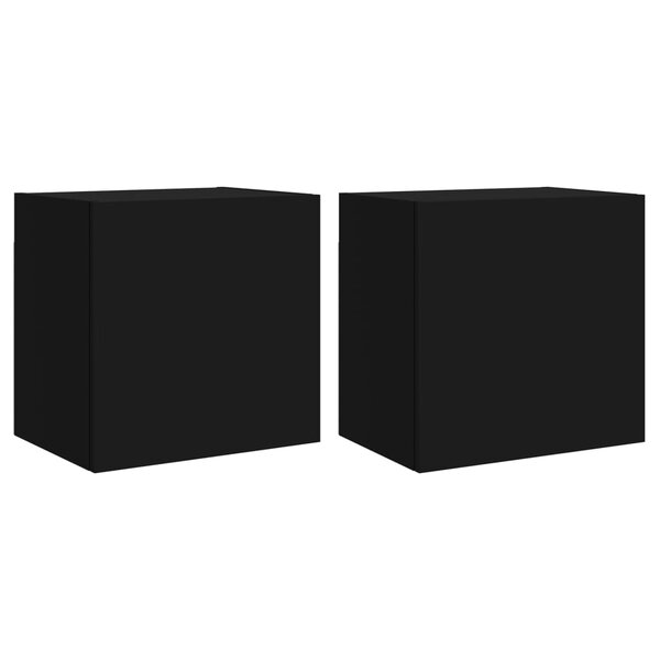 vidaXL Meubles TV muraux 2 Pièces noir 40 5x30x40 cm bois d'ingénierie