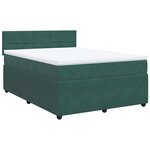 vidaXL Sommier à lattes de lit et matelas Vert foncé 140x190cm Velours