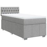 vidaXL Sommier à lattes de lit avec matelas Gris clair 100x200cm Tissu