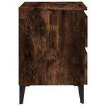 Vidaxl table de chevet avec pieds en métal chêne fumé 40x35x50 cm