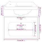 vidaXL Évier salle de bain blanc 71x48x19 5 cm rectangulaire céramique