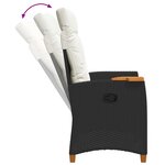 vidaXL Chaise inclinable avec plateau à thé 62 x 64 x 112 cm polyrotin