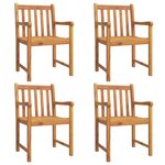 vidaXL Chaises de jardin lot de 4 56x55 5x90 bois massif d'acacia