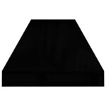 vidaXL Étagère murale flottante Noir brillant 90x23 5x3 8 cm MDF