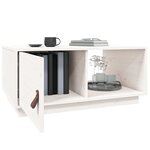 vidaXL Table basse Blanc 80x50x35 5 cm Bois massif de pin